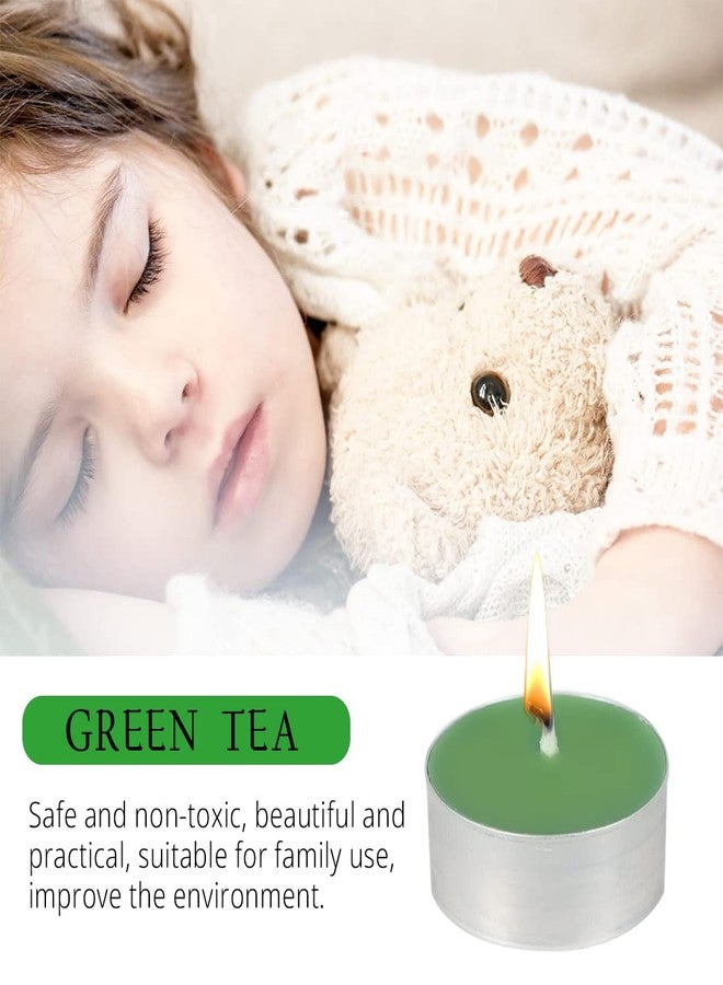 FUNHOKO Tea Lights Candles - 12 Pack Green Tealights Candle Scented Green Tea Small Candle for Home, Holiday, Wedding & Party,Dinner Table, Halloween Christmas and Holiday (Green Tea) - Image 3